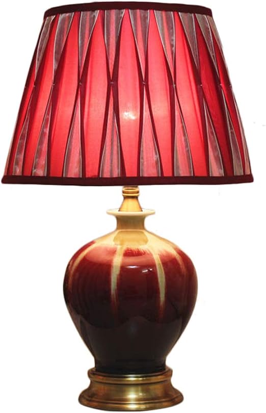 red bedside lamp