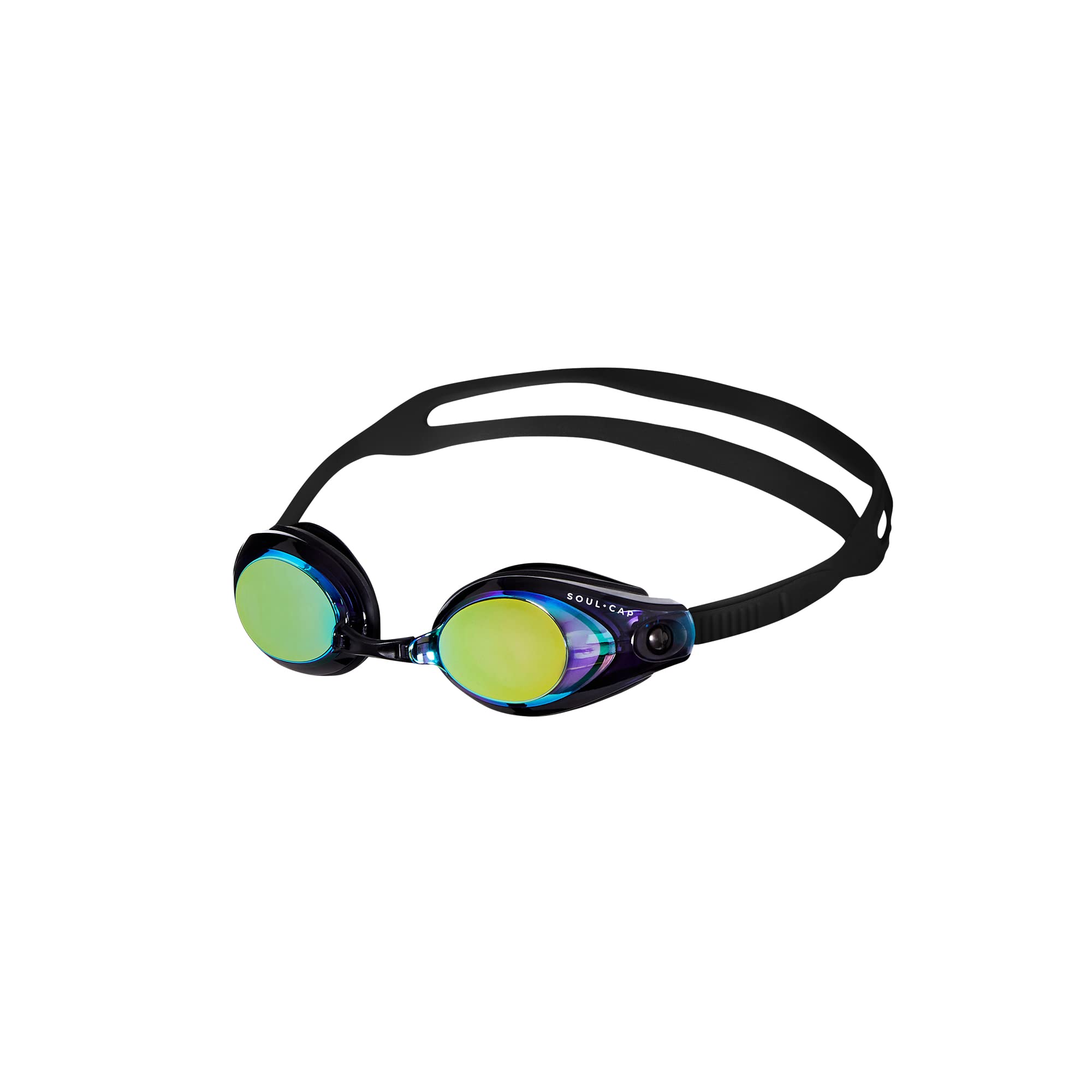 SOUL CAP - Swim Goggles for Kids | HAJOS | Mirror Lens | UV-Protection & Anti-fog Lens | Quick-release Buckle & 4 Sizes of Nosepiece | Glare Protection | No Leaking | Clear Vision