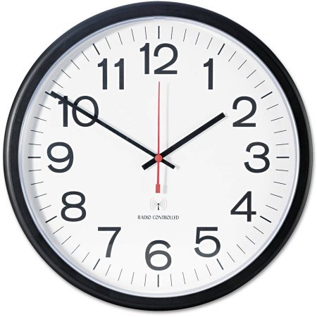 Universal indoor/outdoor clock, 13 1/2-inch, black (11381)