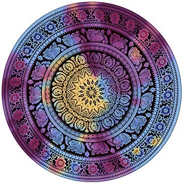 VOLADOR Tie Dye Tapestry, Round Bohemian Hippie Wall Hanging Tapestry, Mandala Gypsy Psychedelic Tapestry Beach Blanket for Living Room, Bedroom, Dorm, Table, Picnic 59inches