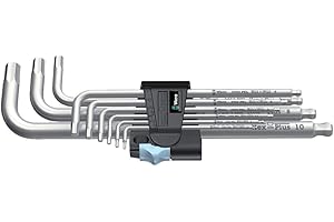 Wera - 5022720001 Stainless 3950 PKL/9 Ball-point Metric Hex-Plus Ergonomic L-Key Set with Two-Component Storage Clip, 9-Piece