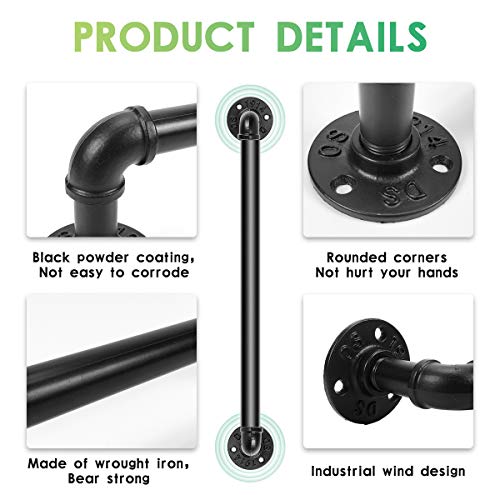 My Rustic Industrial Pipe Towel Rack Towel Bar 12 Inch, Heavy Duty