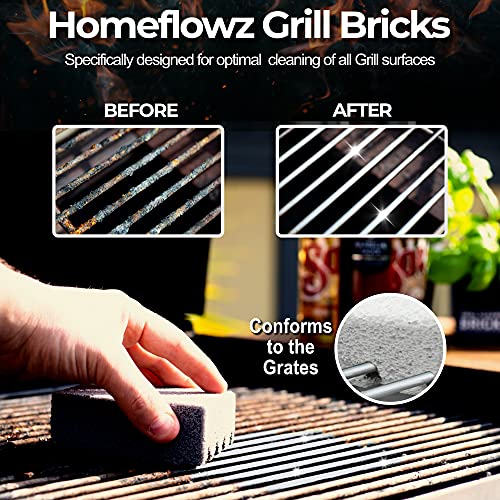 Homeflowz Grill Brick 4 Pack Grill Cleaning Bricks for BBQ Refined