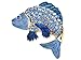 Alilang Koi Gold Fish Carp Golden Tone Enamel Aqua Blue Crystal Rhinestone Ocean Animal Pin Brooch