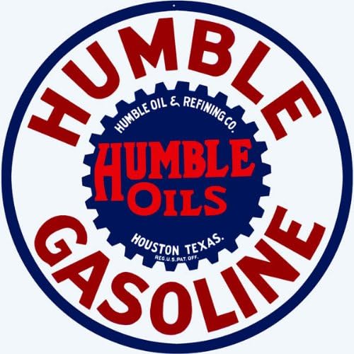 Humble Texas gasoline Oil Oils vintage Round Metal sign Reproduction
