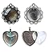 12 Styles Bundle 24 Pcs Pendant Trays, Round, Oval, Square, Heart, Flower Circle in Silver, Antiqued Silver & Bronze with 24 Pcs Glass Cabochon Dome Tiles for Crafting DIY Jewelry Making, 48 Pcs