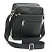 Small Genuine Leather Cross Body Messenger Bags Satchel Shoulder Bag for Men Black