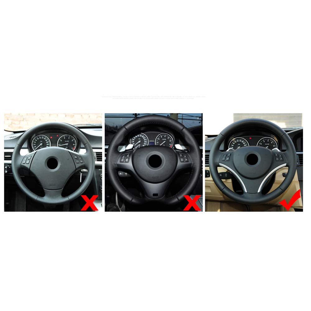 YIWANG Carbon Fiber Style ABS Chrome Car Steering Wheel Decoration Cover 1Pc For 1 3 Series E82 E87 E90 E92 E93 Auto Accessories (Matte Silver)