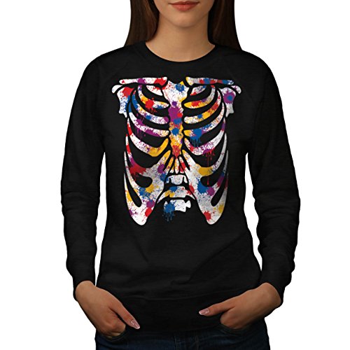 Ribcage Paint Gothic Splat Bone Women XXL Sweatshirt | Wellcoda