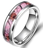 Sale! 6mm 8mm Tungsten Deer Antlers Camouflage Inlay Hunting Ring Wedding Band for Men Women
