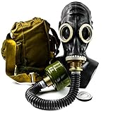 Genuine Original Soviet Russian Black gas mask GP-5 with black hose Surplus USSR face mask (Small)