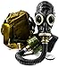 Genuine Original Soviet Russian Black gas mask GP-5 with black hose Surplus USSR face mask (Small)