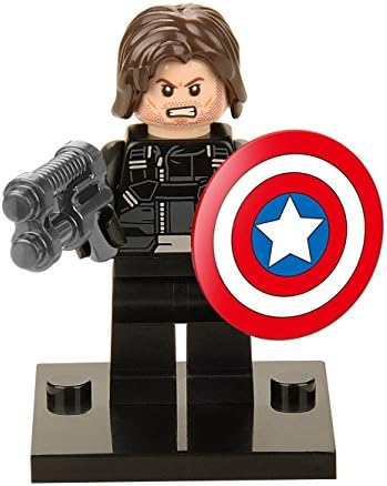 Bucky Winter Soldier Super Heroes Minifigure Building Block Toy - Compatible Mini Action Figure - Interchangeable Building Kit by Hatber Toys