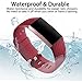 Hamile Bands Compatible with Fitbit Charge 4 / Fitbit Charge 3 / Fitbit Charge 3 SE, Waterproof Replacement Watch Strap Fitness Sport Band Wristband for Women Men, Small, Wine Red