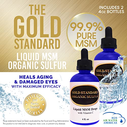 Liquid MSM Drops with Vitamin C 8 Ounces Made with Gold Standard Organic Sulfur Crystals