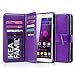 J.west Galaxy Note 3 Case, Galaxy Note 3 Wallet Case,Premium PU Leather Case Magnetic Wallet Credit Card ID Holder Flip Cover Case with 9 Card Slots Wrist Strap Case for Note 3 Purple