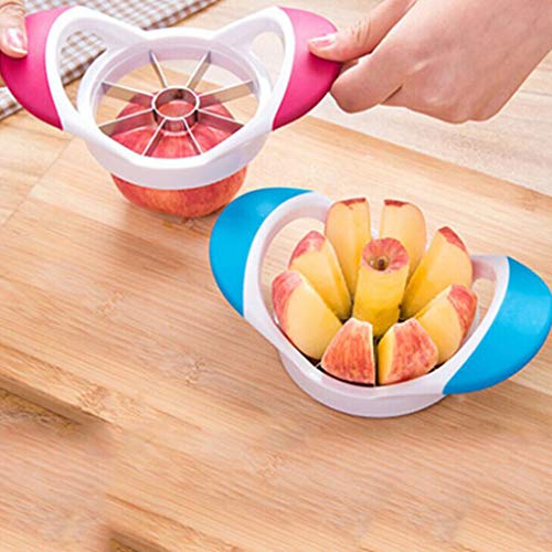 Puyujin Kitchen Apple Slicer Cutter and Corer - Apple Wedger 430 Grade Stainless Steel - 8 Sharp Blades and Easy Grip - 100% Rust Resistant (Blue)