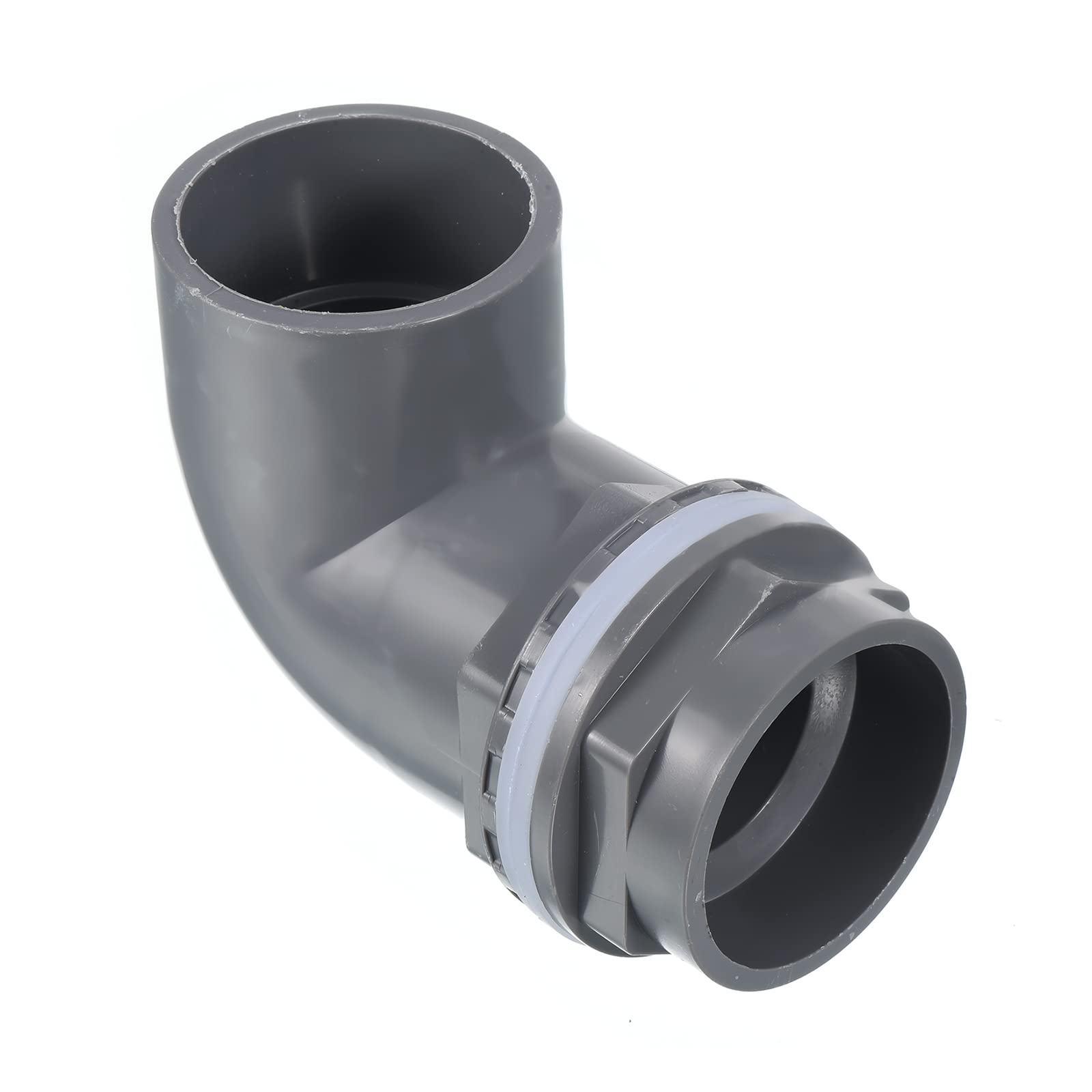 PATIKIL 50mm/0.79" PVC Elbow Water Tank Pipe Connector, Coupling Fitting Adapter for Aquariums Tanks, Gray