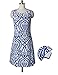 ZESICA Women's Summer Sleeveless Damask Print Pocket Loose T-shirt Dress, Blue, X-Large
