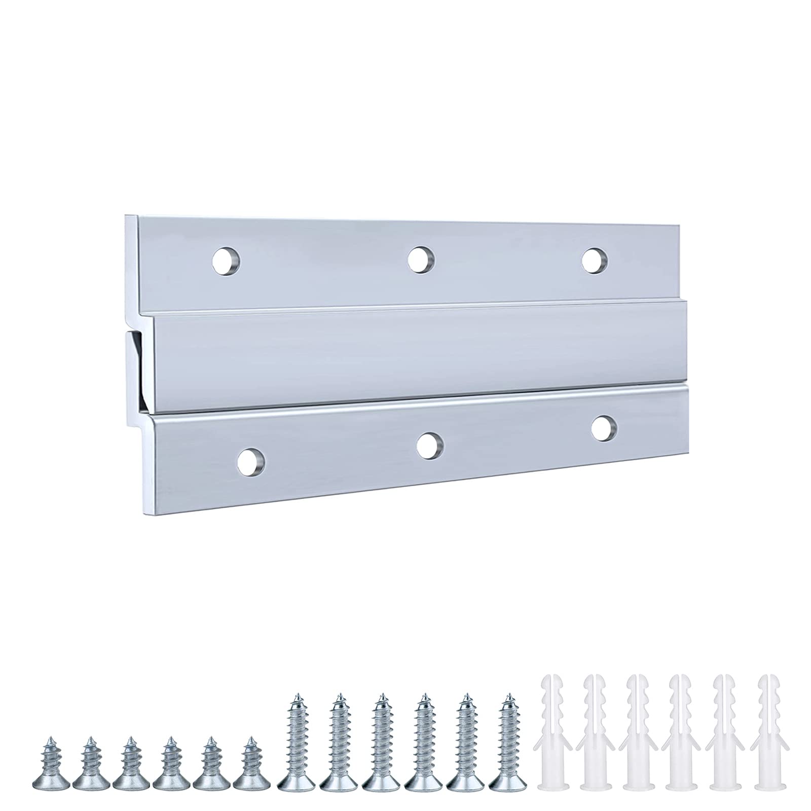 French Cleat Picture Hanger, Aluminum Z Bar Interlocking Wall Mounting Bracket Hardware Kit Z Clips for Hanging Wall Painting, Mirrors, Panels, Artwork, Cabinet, Whiteboard ( 4'' 5 Pairs)
