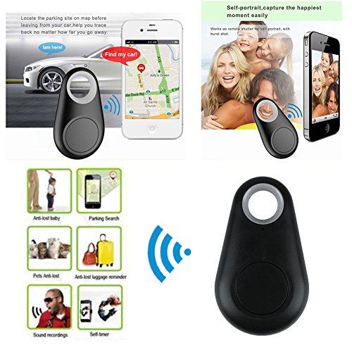 Smart Finder GPS Locator Pet Tracker Alarm Wireless Bluetooth 4.0 Anti-Lost Sensor Remote Selfie Shutter Seeker for Kids Bag Wallet Keys Car Smartphone (Black) - Thumbnail 3