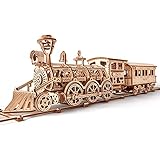 Wood Trick Wooden Toy Train Set with Railway - 34x7â€³ - Locomotive Train Toy Mechanical Model Kit - 3D Wooden Puzzle, Brain Teaser for Adults and Kids, Best DIY Toy