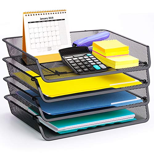 4-Pack-Simple-Trending-Stackable-Office-Desk-Supplies-Organizer-Desktop-File-Document-Letter-Tray-Holder-Organizer-Black