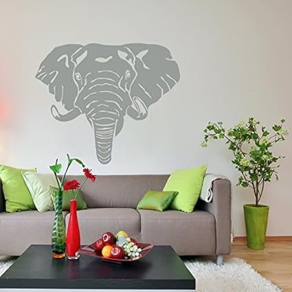 Elephant Head Wall Decal Elephant Face Wall Sticker Vinyl African