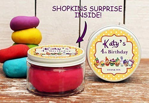 Set of 6 - Shopkins Surprise Party Favors // Shopkins Birthday Party Favors // Play Dough Favors // Shopkins Birthday Party //Shopkins Label