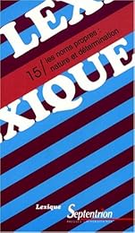 Les  noms propres, nature et détermination