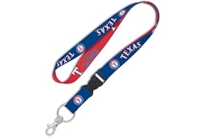 WINCRAFT MLB Texas Rangers Lanyard with Detachable Buckle, 3/4"
