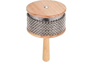 ABPETE Latin Percussion Afuche Cabasa - Cuban Instrument Latin Wooden Percussion Instrumento Handheld Metal Beaded Drum Set P