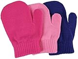 N'Ice Caps Little Girls and Infants Magic Stretch Mittens 3 Pairs Assortment