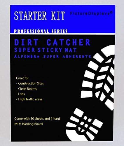 FixtureDisplays® 24" X 30" Dirt Catcher Super Sticky MAT 15 Sheet, Starter KIT, Come with Base Board, Ready to use! 17103