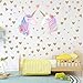 Unicorn Wall Decal,4 Packs Unicorn Wall Decor Stickers with Heart & Stars for Kids Girls Bedroom Nursery Home Party Favors (Set1)