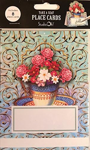 (8) Take A Seat Place Cards - Teacup Blooms - by Studio Oh