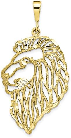 10k Solid Diamond-cut Lions Head Charm