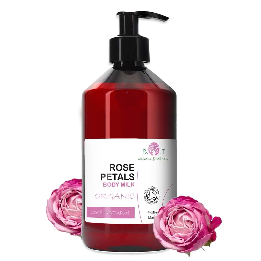 Rose Body Lotion | 8.8 fl.oz Moisturizing Body Milk | Plant-Based Softeners | Long-Lasting Moisture | Restores Suppleness and Elasticity | Rose Scented