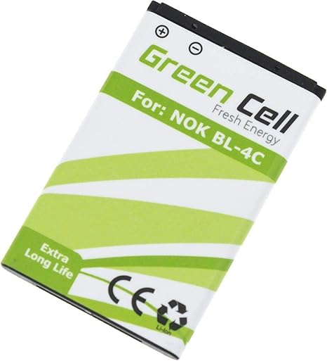 Green Cell BL-4C Handy Akku für Nokia 1661 X2 6230 6300 (Li-Ion Zellen 900mAh 3.7V)