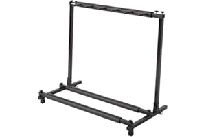 Ktaxon 3/5/7/9 Multiple Guitars Stand Display Stand Guitar & Ukulele & Bass & Banjo Holder for Band, Studio, Home (Square-5 Holder)
