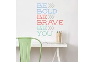 Paper Riot Co. Inspirational Wall Stickers Be Bold, Be Brave, Be You Positive Motivational Removable Adhesive Decals for Classroom Kids Room Nursery Bedroom Home Decor