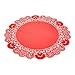 Restaurantware Pastry Tek 12 x 12 Inch Lace Doilies 100 Decorative Tableware Placemats - Disposable Round Red Paper Table Doilies For Birthdays Or Weddings Table Decor