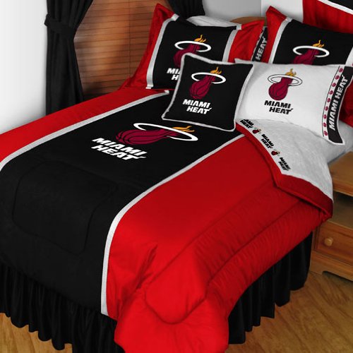 NBA Miami Heat Queen Sidelines Comforter Sheet Bedding Set