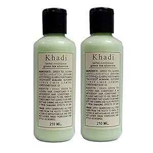 Khadi Herbal Green-Tea Aloe-vera Hair Conditioner, 210ml Pack of 2