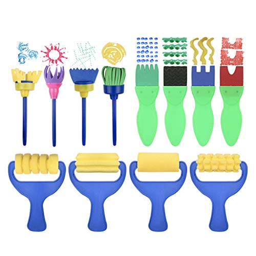 Ktyssp Kids Art & Craft 31pcs Sponge Painting Brushes Kids Painting for Toddlers - Thumbnail 2