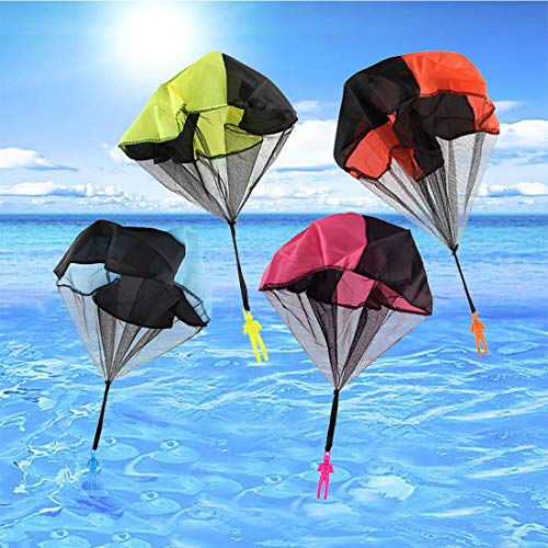 Huihui Decoration 7 Pieces Parachute Toys,Tangle Free Parachute Men Throwing Hand Throw Soldiers Toss It Up and Watching Landing Outdoor Parachute for Kids
