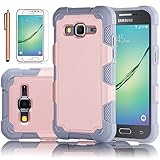 Galaxy Core Prime Case, EC™ Galaxy Prevail LTE Case, Dual Layer Rugged Soft TPU Bumper Hard PC Shell Shockproof Case Cover for Samsung Galaxy Core Prime / Prevail LTE G360 (G-Rose Gold/Grey)