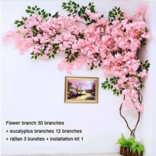 TTIK Artificial Cherry Blossom Plastic Floral Centerpieces Garland Wedding Party Decor for Wedding Home Hotel Yard Decoration