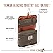 HOJ CO. TREKKER Hanging Toiletry Bag | Canvas & Leather Men's Dopp Kit | Hanging Toiletry Organizer