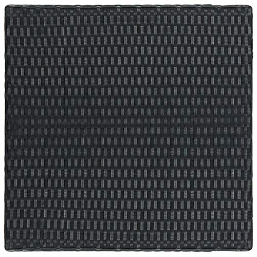 vidaXL Garten Bartisch Gartentisch Stehtisch Bistrotisch Tresentisch Partytisch Balkontisch Terrassentisch Schwarz 60,5x60,5x110,5cm Poly Rattan – Bild 3